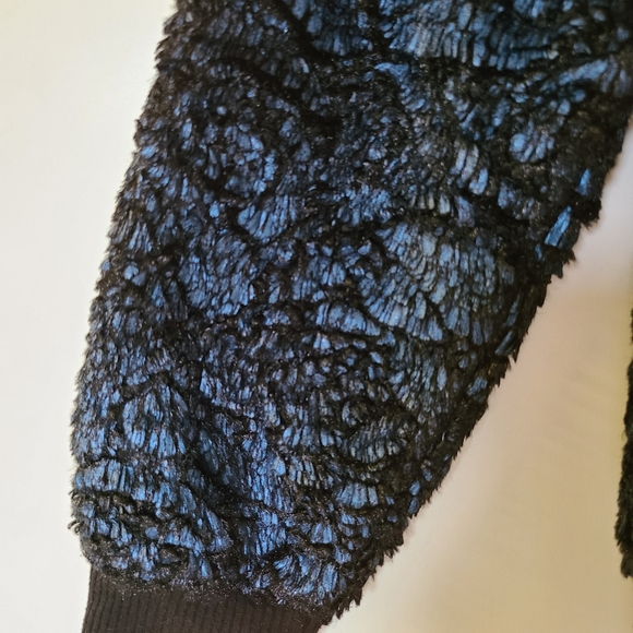 Fourteenth place fuzzy blue and black sweater - Picture 4 of 6